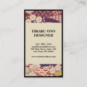 Carte De Visite Japanese Pattern Ivory&Red (Dos)