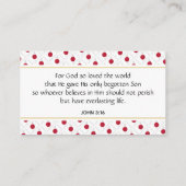 Carte De Visite JAPON HINOMARU Écriture chrétienne Jean 3:16 (Dos)