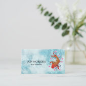 Carte De Visite Japonais Koi sur l'arrière - plan bleu (Debout devant)