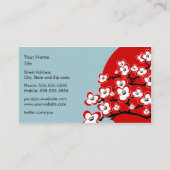 Carte de visite japonais moderne de fleurs de (Dos)