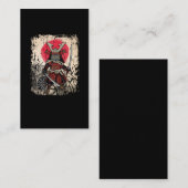 Carte De Visite Japonais Samurai Chat Sword Fighter (Devant / Derrière)