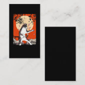 Carte De Visite Japonais Samurai Chat Swordsman Kitten (Devant / Derrière)