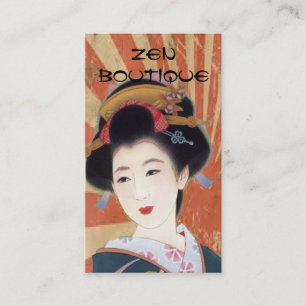 carte de visite japonais vintage de boutique de