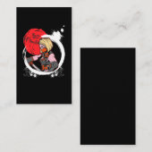 Carte De Visite Japonaise Samurai Anime Otaku fille (Devant / Derrière)