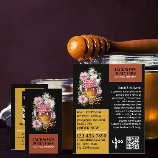 Carte De Visite Jar de miel - apiculteur, miel fermier