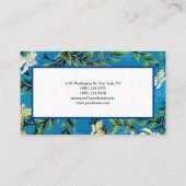 Carte De Visite Jardin à fleurs bleu (Dos)