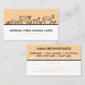 Carte De Visite Jardin agricole Boucher Animaux (Devant / Derrière)