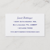 Carte De Visite Jardin aquatique (Dos)