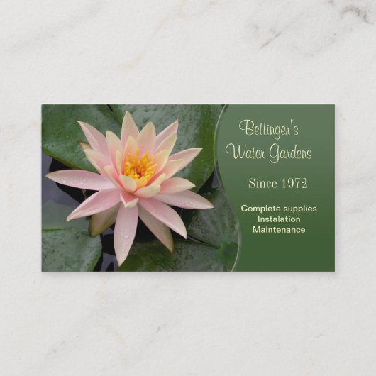 Carte De Visite Jardin aquatique (Devant)