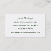 Carte De Visite Jardin aquatique et paysage (Dos)