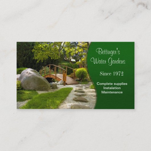 Carte De Visite Jardin aquatique et paysage (Devant)