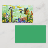 Carte De Visite Jardin aux fleurs de Birdhouse (Devant / Derrière)