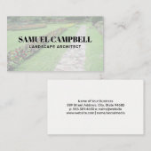 Carte De Visite Jardin aux fleurs et promenade (Devant / Derrière)