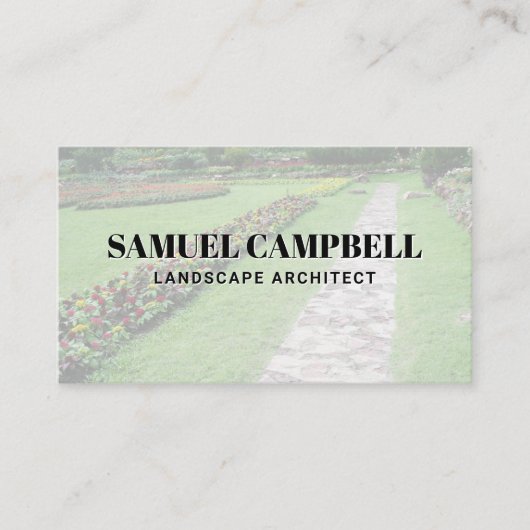 Carte De Visite Jardin aux fleurs et promenade (Devant)