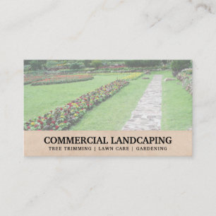 Carte De Visite Jardin aux fleurs et promenade