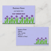 Carte De Visite Jardin aux fleurs violettes (Devant / Derrière)