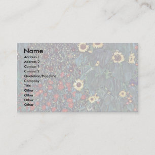 Carte De Visite Jardin avec des tournesols dans la campagne