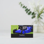 Carte De Visite Jardin Bleu Pelouse-Mower, Services d'entretien de (Debout devant)