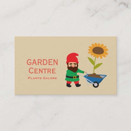 Carte De Visite Jardin centre moderne plante jardin gnome (Devant)