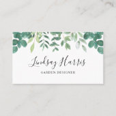 Carte De Visite Jardin concepteur aquarelle Eucalyptus Foliage (Devant)