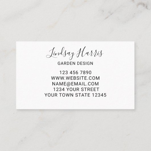 Carte De Visite Jardin Conception Eucalyptus Verdure (Dos)