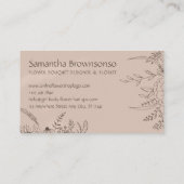 Carte De Visite Jardin de bouquet de fleurs rose clair (Dos)