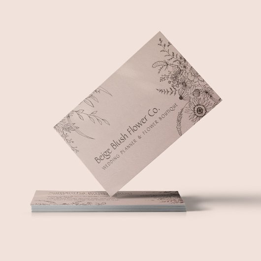 Carte De Visite Jardin de bouquet de fleurs rose clair