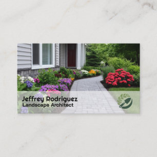 Carte De Visite Jardin de devant Aménagement de fleurs