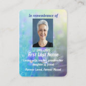 Carte De Visite Jardin de fleurs de Pansy Photo Memorial (Dos)