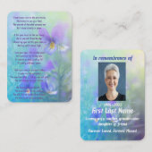 Carte De Visite Jardin de fleurs de Pansy Photo Memorial (Devant / Derrière)