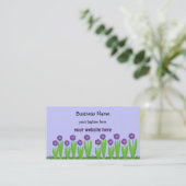 Carte De Visite Jardin de fleurs violettes (Debout devant)