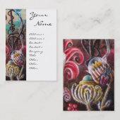 Carte De Visite JARDIN DE MELISSA blanc bleu fuchsia violet (Devant / Derrière)