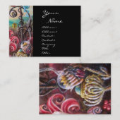 Carte De Visite JARDIN DE MELISSA noir blanc fuchsia violet bleu (Devant / Derrière)