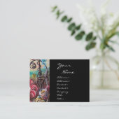 Carte De Visite JARDIN DE MELISSA noir blanc fuchsia violet bleu (Debout devant)