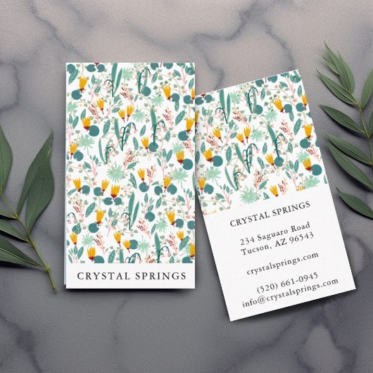 Carte De Visite Jardin de nuit Botanique Plantes Moderne Chic Flor