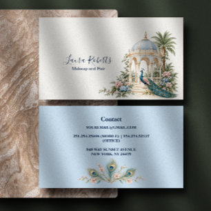 Carte De Visite Jardin de paon élégant affaires bleu poudre