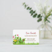 Carte De Visite Jardin de pelouse caricaturale mignonne Services d (Debout devant)