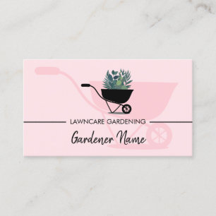 Carte De Visite Jardin de pelouse paysage jardinage rose mignon