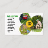 Carte De Visite Jardin de pelouse Services de remorquage paysager (Dos)