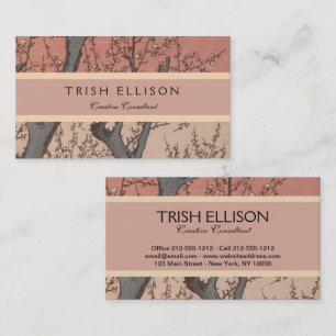 Carte De Visite Jardin de prune fleuri d'arbre japonais