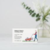 Carte De Visite Jardin de sciage pelouse | Couper l'herbe (Debout devant)