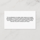 Carte De Visite Jardin de sciage pelouse | Paysage (Dos)