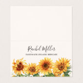 Carte De Visite Jardin de tournesol jaune rustique plié (Extérieur déplié)