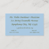 Carte De Visite Jardin de violon (Dos)