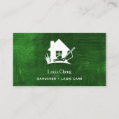 Carte De Visite Jardin d'entretien de pelouse tondeuse à herbe ver (Devant)