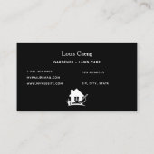 Carte De Visite Jardin d'entretien de pelouse tondeuse noir blanc (Dos)