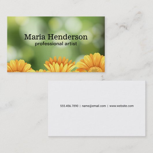 Carte De Visite Jardin des fleurs (Devant / Derrière)