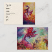 CARTE DE VISITE JARDIN DES OMBRES PERDUES, CHEVAL, DRAGON ROUGE (Devant / Derrière)