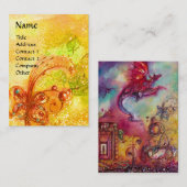 CARTE DE VISITE JARDIN DES OMBRES PERDUES - DRAGON ROUGE VOL (Devant / Derrière)