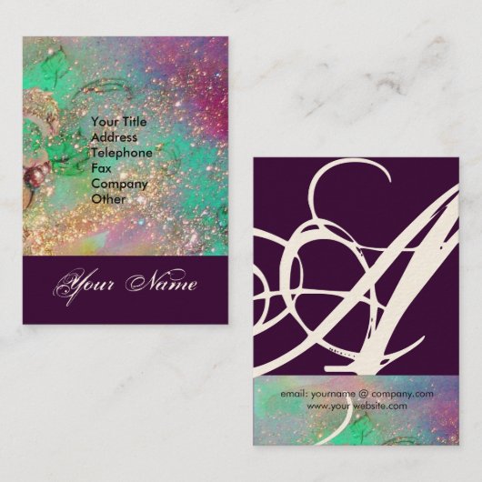 CARTE DE VISITE JARDIN DES OMBRES PERDUES MONOGRAMME 1 (Devant / Derrière)